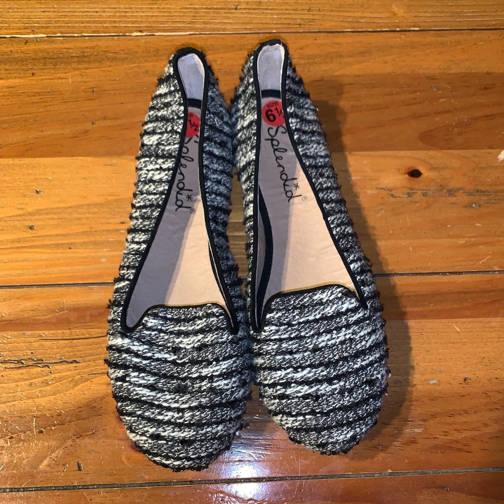 Splendid Women’s Black and White Tweed Flats NWOT
